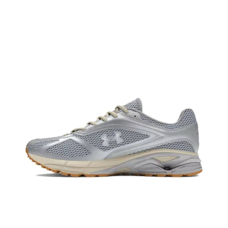 Under Armour Apparition Anti Slip Wear Resistant Low Top Casual Running Shoes Unisex Silver-2