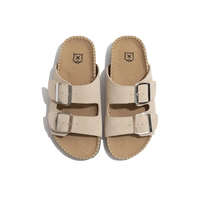Old Meow Slip Resistant Abrasion Resistant Slide Slippers Women's Khaki-4