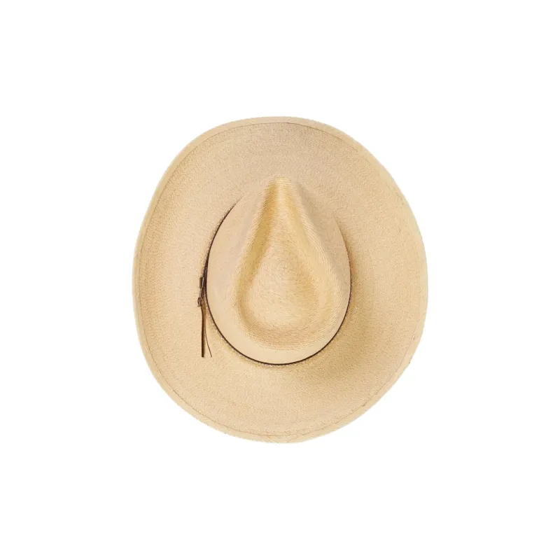 STETSON Palm Leaf Grass Leather Sun Protection Hats Unisex Beige-3