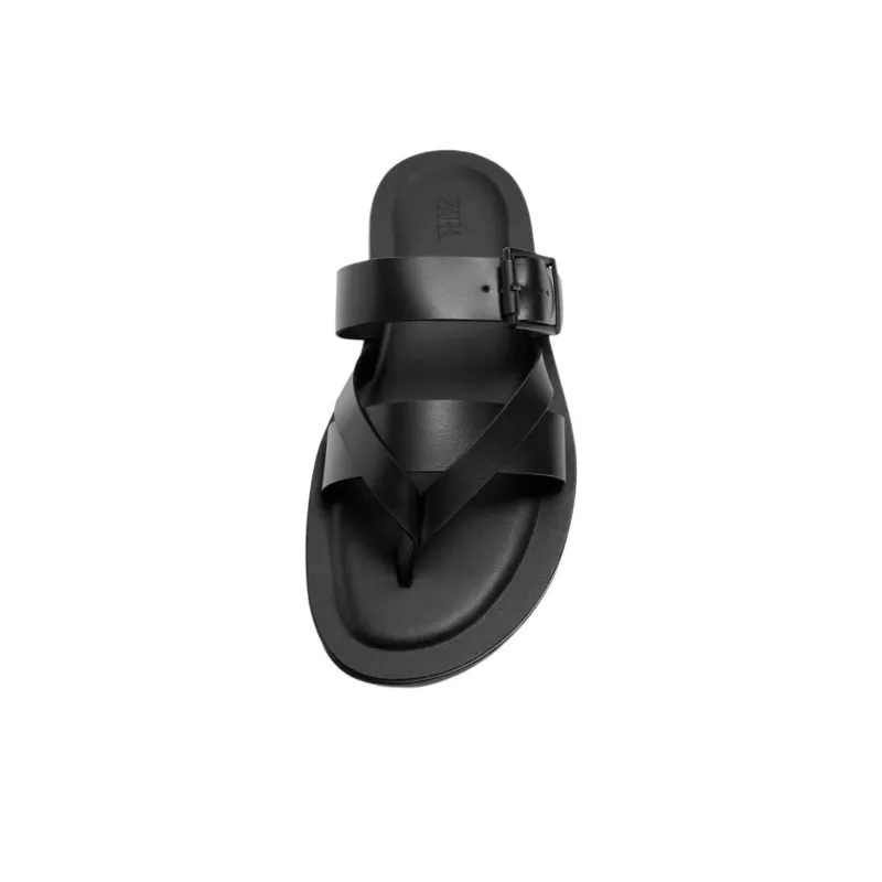 ZARA Slip-Resistant Flip Flops Men's Black-4