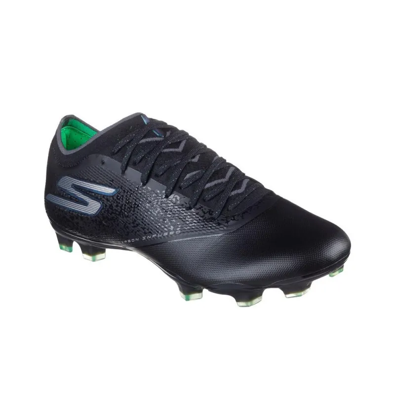 Skechers FG Rubber Long Studs Anti Slip Wear Resistant Soccer Shoes Unisex Black Silver-2