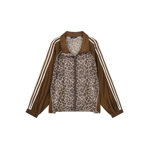 ELF SACK Cropped Coats Women's Playful Leopard Brown