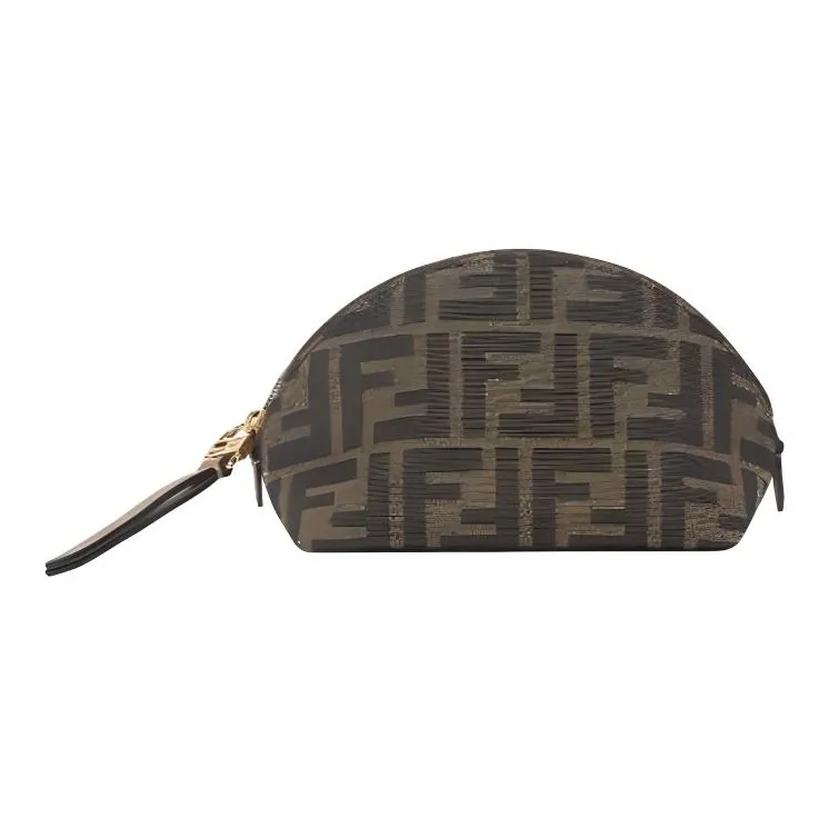 FENDI Baguette Jacquard Fabric Clutch Trumpets Women's Brown-0