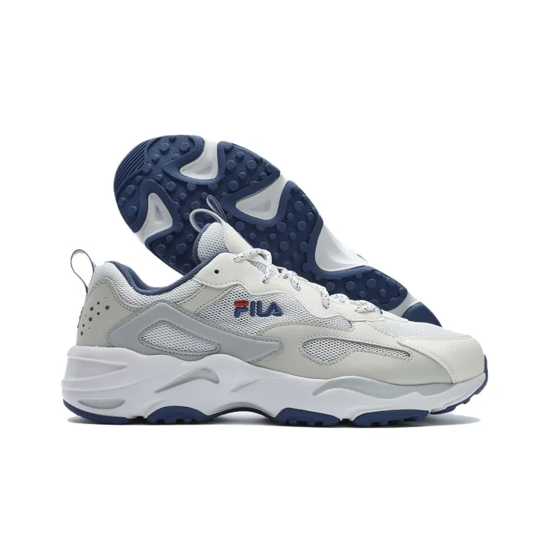 FILA Tracer Durable Breathable Lightweight Low Top Casual Shoes Men's White Gray-4