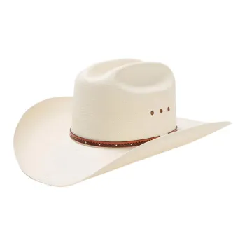 STETSON Straw Leather Sun Protection Hats Unisex Beige