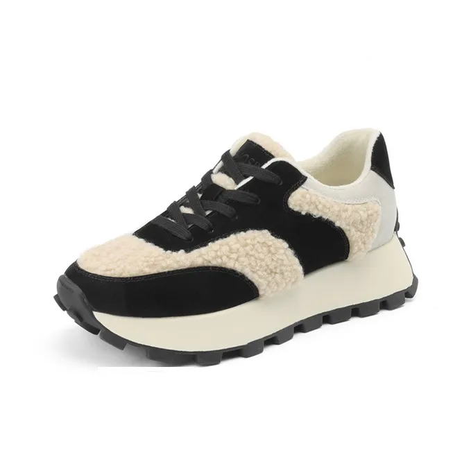 JOSINY Low Top Casual Shoes Women's Black Fleece-1