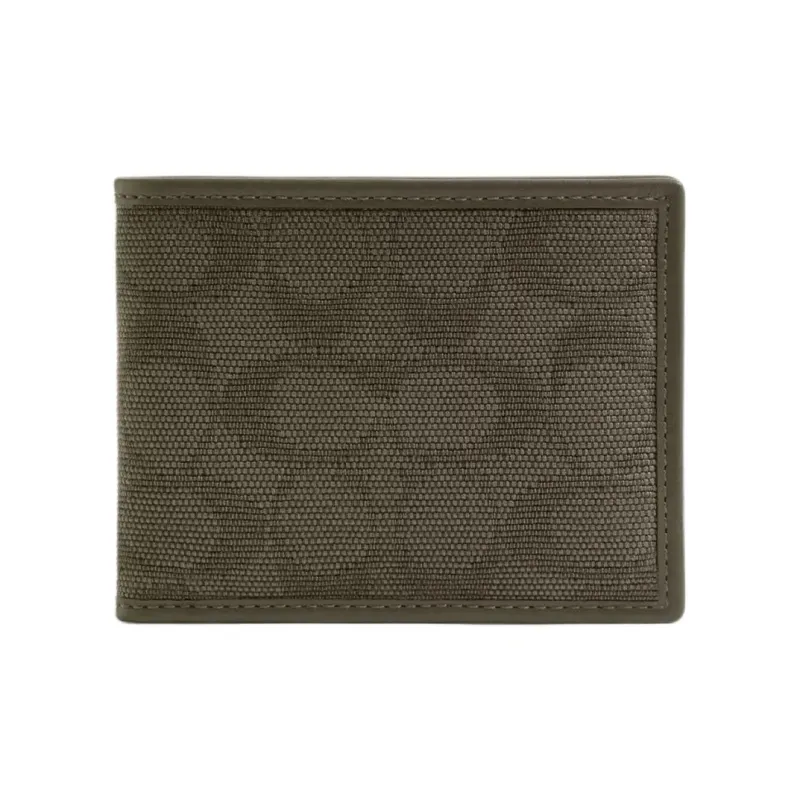 COACH Billfold Wallet Jacquard Canvas Card Holder Card Holder Mini Men's Army Green-0