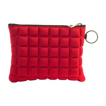 BPRIME 3D Cube Molded Fabric Wallet Mini Women's Red