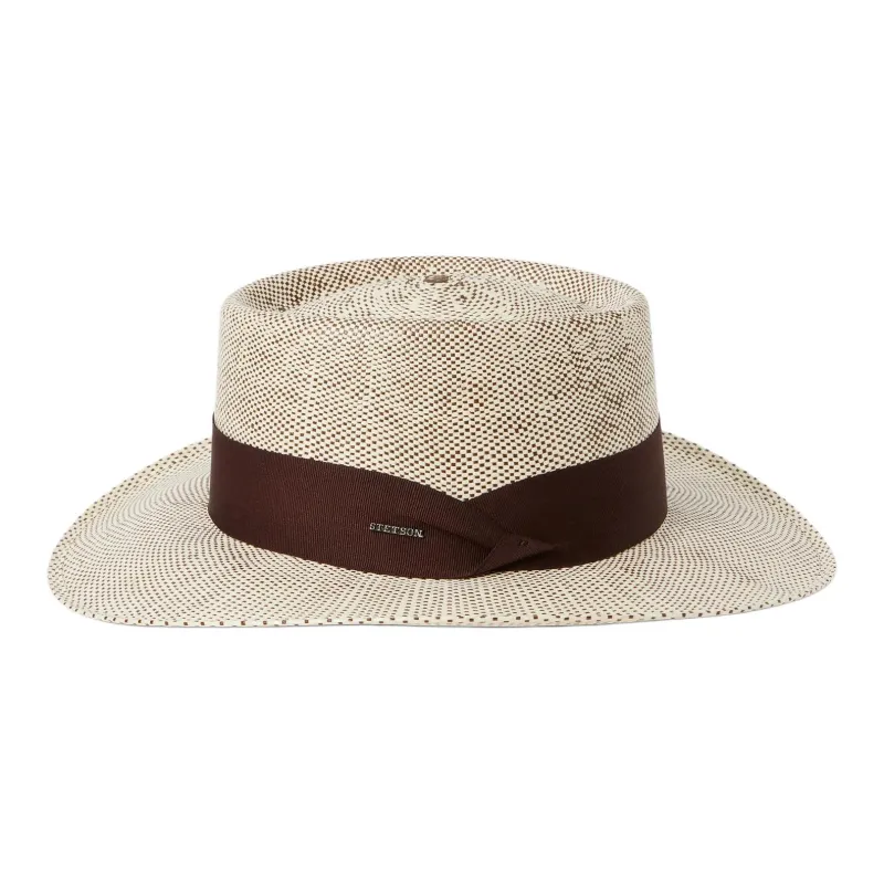 STETSON Raffia Sun Protection Hats Men's Brown-0