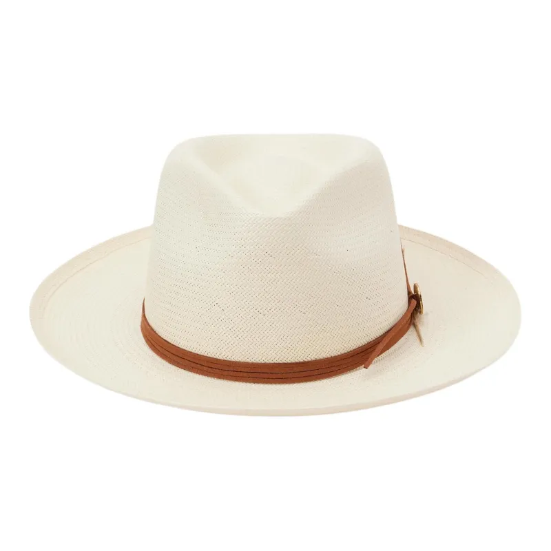STETSON Straw Leather Sun Protection Hats Unisex Beige-2