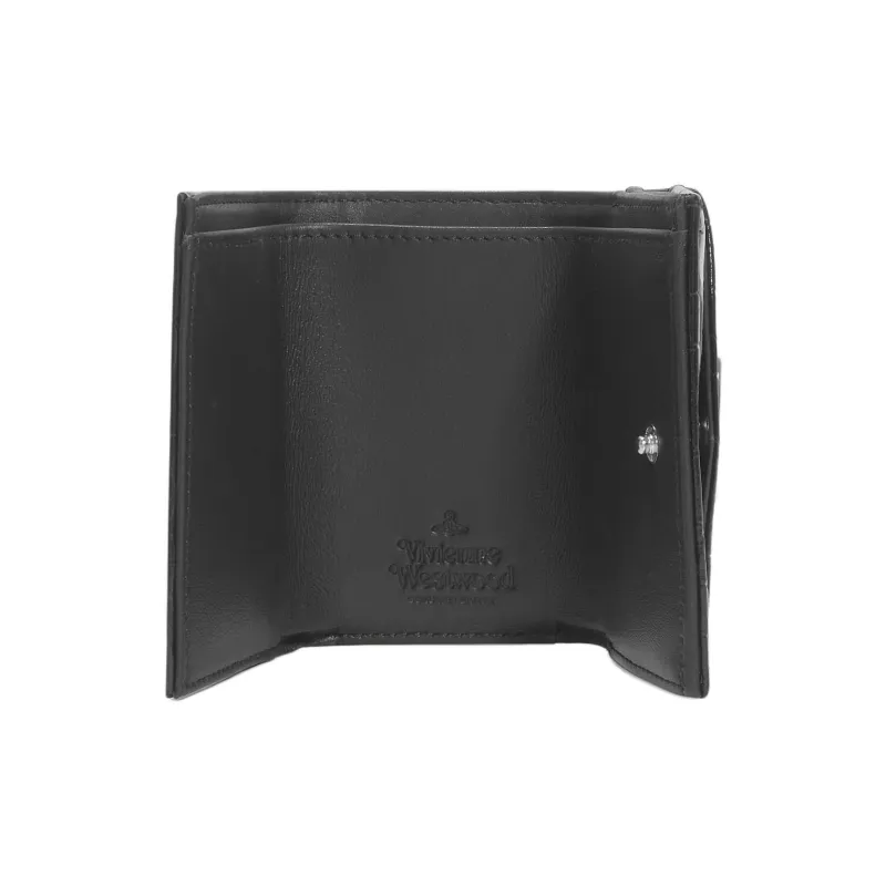 Vivienne Westwood Crocodile Embossed Leather Wallet Women's Black-2