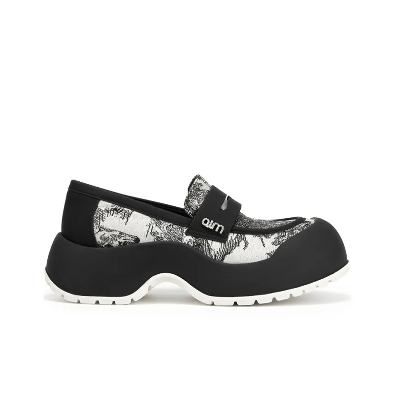 MIO Loafers Women's Black/White | Coffee/Apricot-1