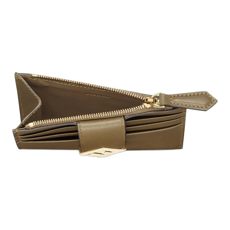 FENDI Cow Leather Card Holder Unisex Green-3