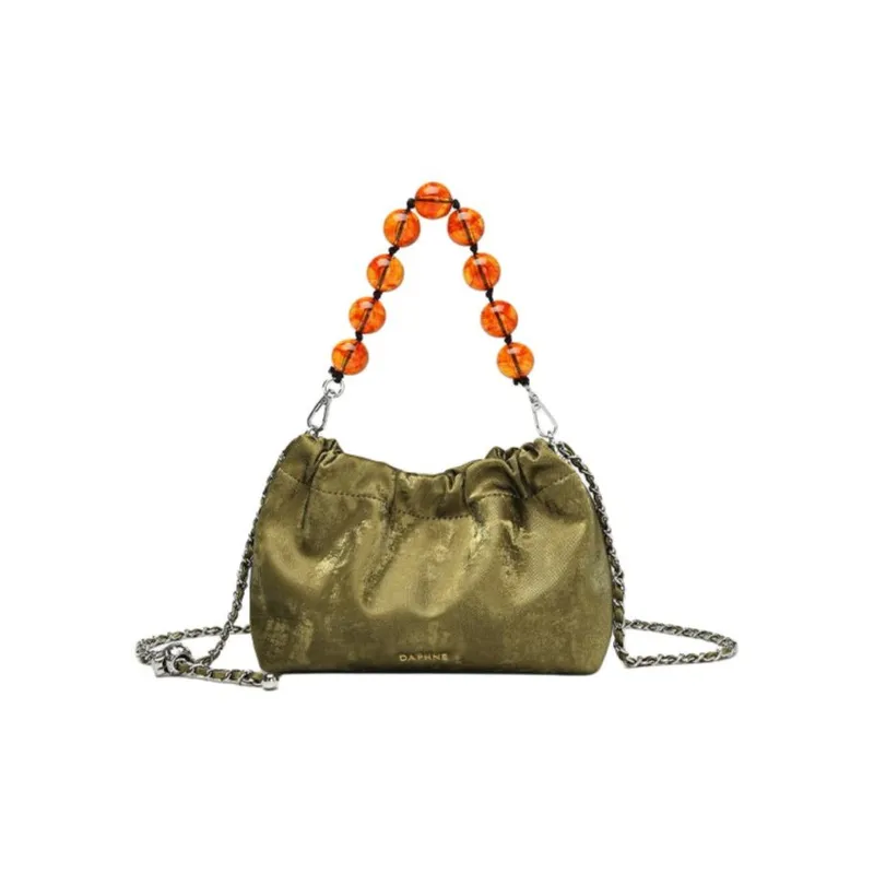 DAPHNE Pu Handbag, Shoulder Bag Women's Ecru/Silver/Green-10