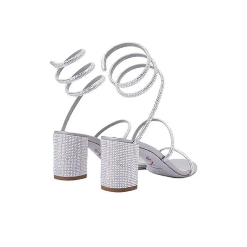 RENE CAOVILLA Cleo One Strap Sandals 6.5cm Women's Gray-3