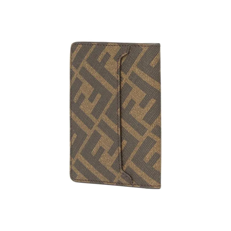 FENDI Canvas With Leather Wallet, Card Holder Men's Brown-1