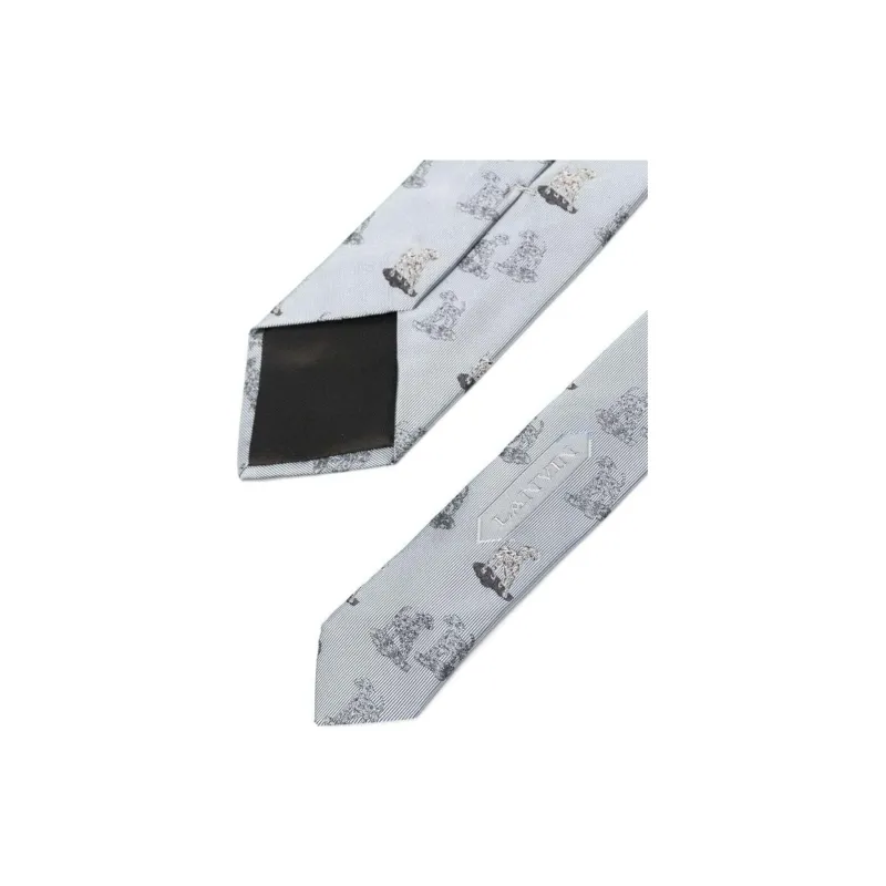 Lanvin Dog jacquard Silk Tie-2