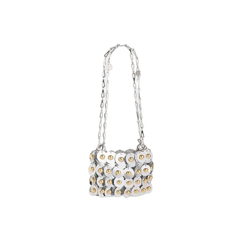 Paco Rabanne Polyester & Acrylic Fiber & Brass Crossbody Bag, Shoulder Bag Women's Silver & Gold-1