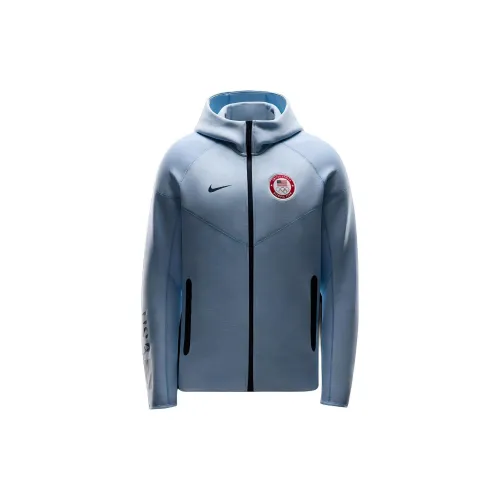 Nike Sportswear Tech Fleece Jackets Men Sky Blue/Rosewood/Obsidian/Obsidian Stone Color