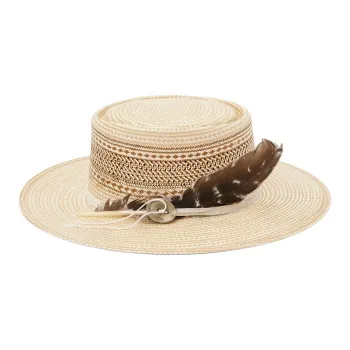 STETSON Straw Genuine Leather Sun Protection Hats Unisex Tan