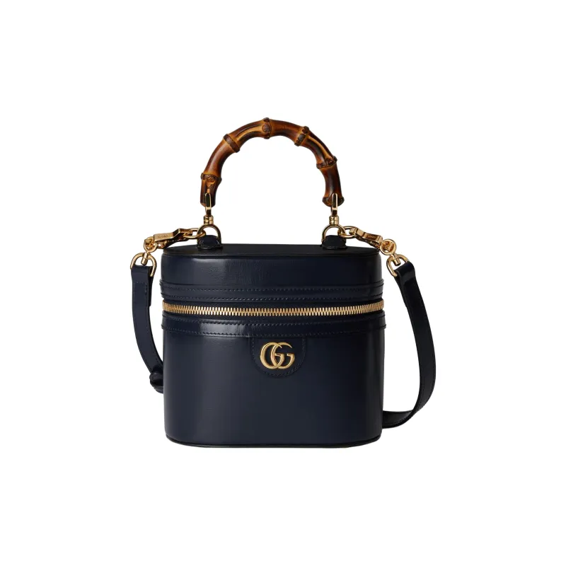 GUCCI Leather Handbag, Shoulder Bag, Crossbody Bag Mini Women's Dark Blue-0