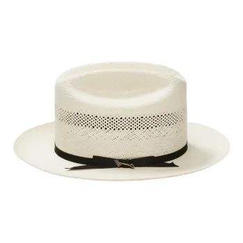 STETSON Satin Straw Straw Sun Protection Hats Unisex Ecru