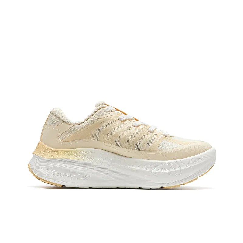 XTEP Abrasion Resistant Coverage Lightweight Low Top Running Shoes Women's Almond Yellow-1