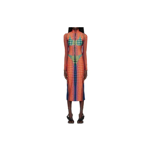 Jean Paul Gaultier Long-Sleeved Dresses Women's Orange