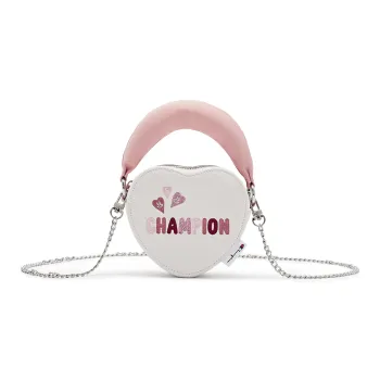 Champion Synthetic Leather Patchwork Fabric Shoulder Bag Women's Pink