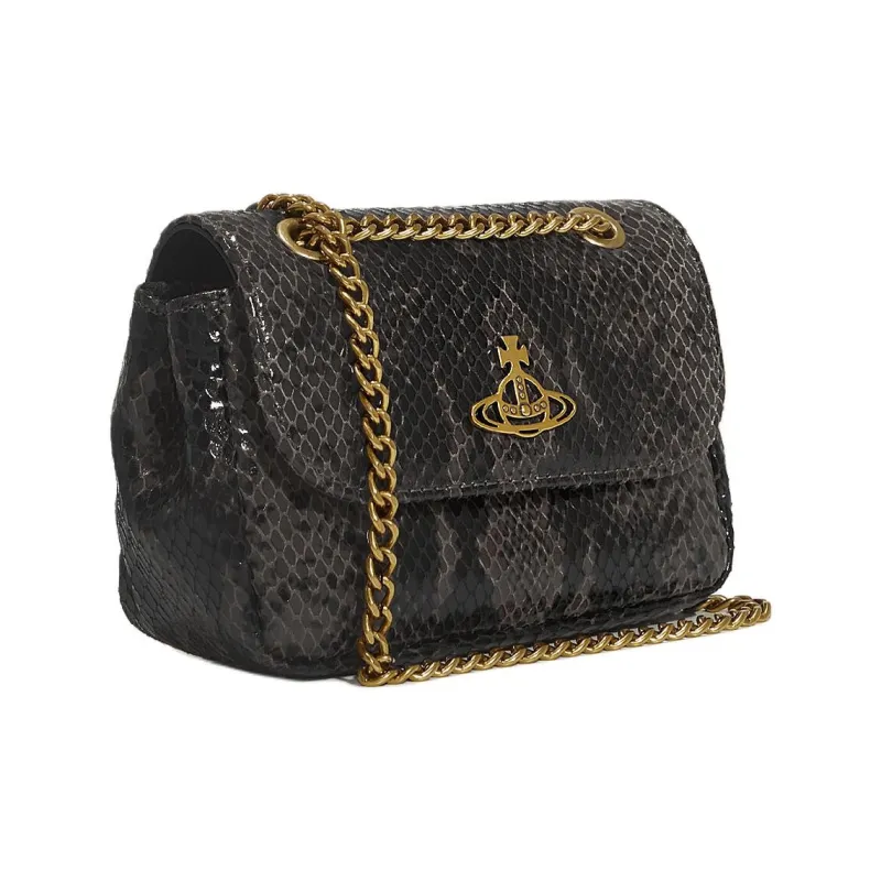 Vivienne Westwood Leather Crossbody One Shoulder Wallet Small Size Women's Black-1