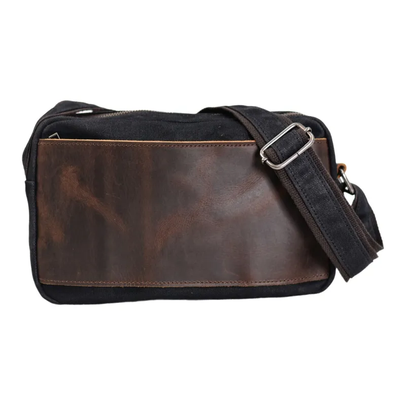 TTaG．baG Canvas With Cow Leather Crossbody Bag Regular Men's Khaki/Green/Black/Dark Gray-9