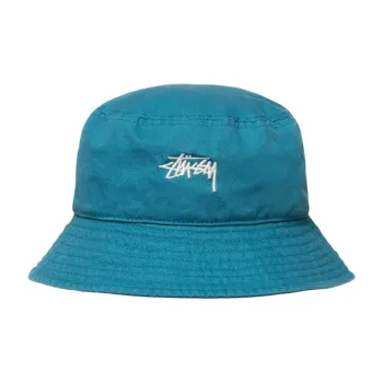 Stussy 100% Cotton Bucket Hats Unisex Lake Blue