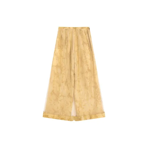 Ouyang Casual Pants Women's Colored Glaze Yellow