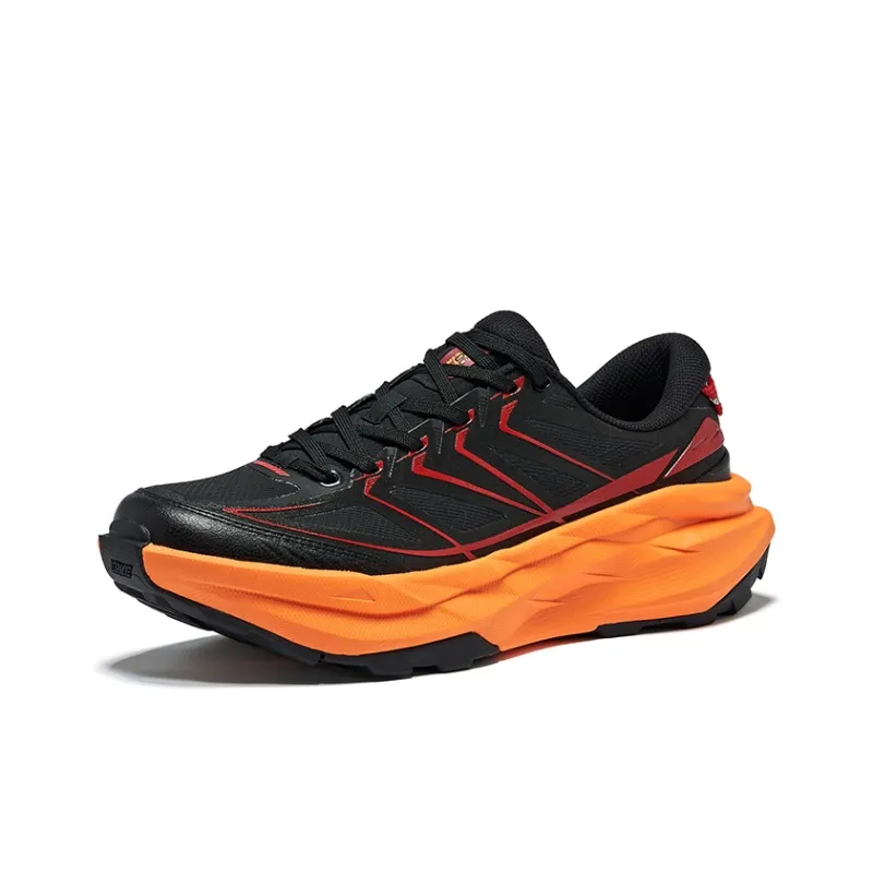 Erke Field Paths Low Top Casual Shoes Men's Jet Black, Total Crimson, Cinnabar Red-2