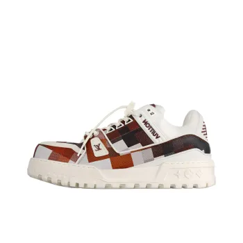 LOUIS VUITTON Trainer Maxi Low Top Skateboard Shoes Unisex Chestnut Brown