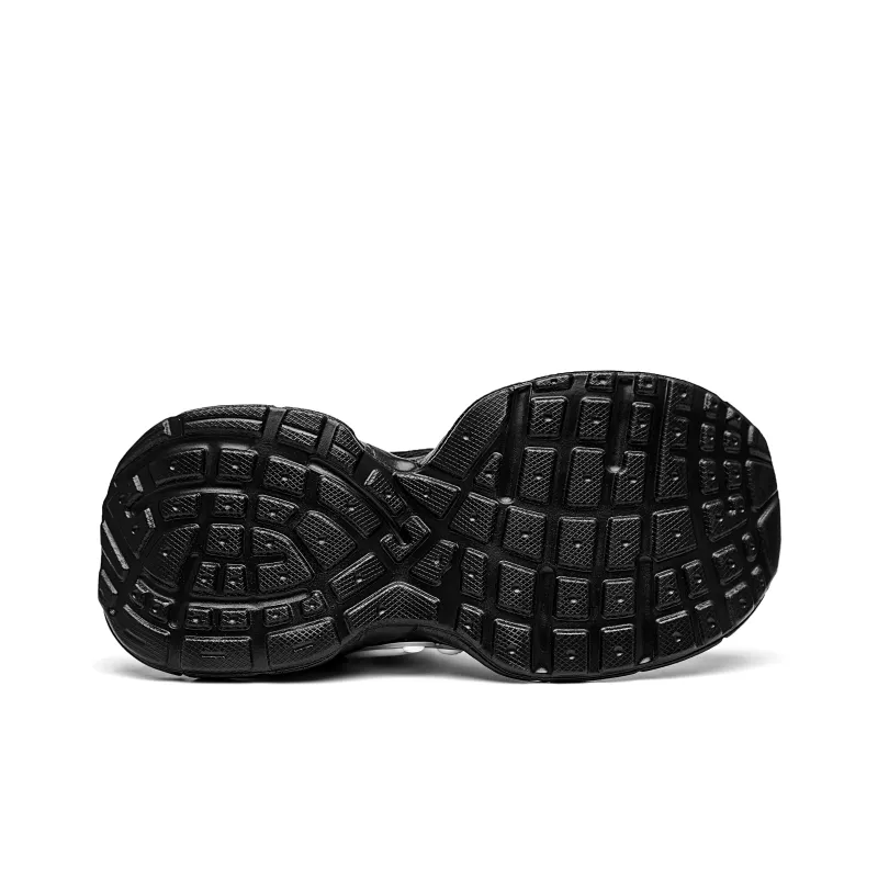 MVA Anti Slip And Wear Resistant Lightweight Low Top Chunky Sneakers Unisex Black White-4