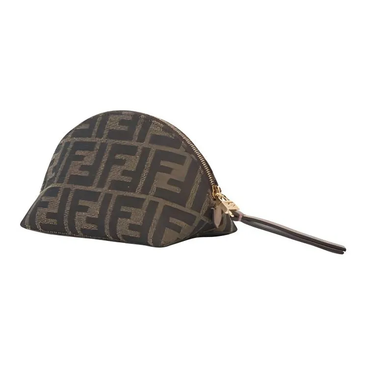 FENDI Baguette Jacquard Fabric Clutch Trumpets Women's Brown-1
