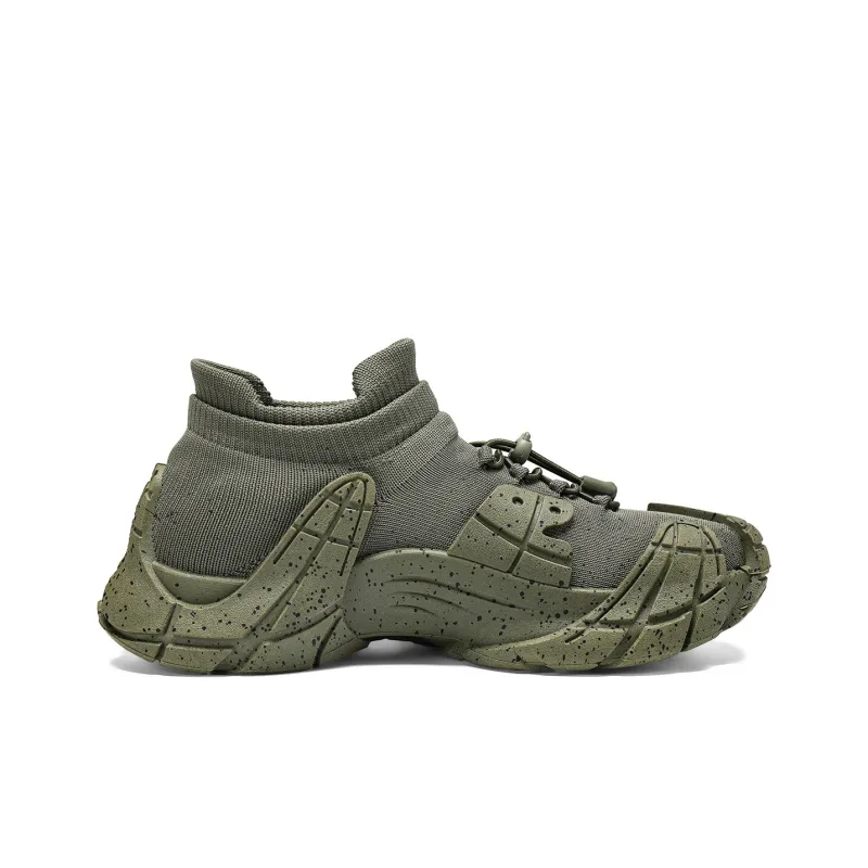 Binary Low Top Chunky Sneakers Men's Green-5