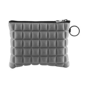 BPRIME 3D Cube Molded Fabric Wallet Mini Women's Silver Gray