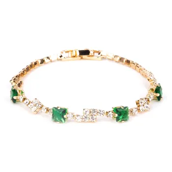 BLESSED BULLET Alloy Bracelets Women's Emerald