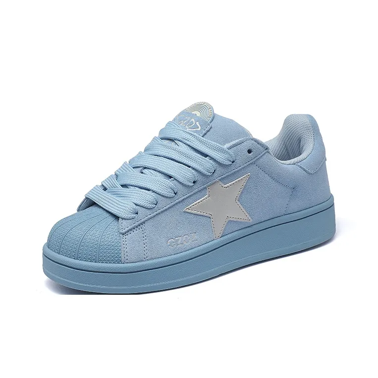 GZOZ Cushioning Wear-Resistant Low-Top Skateboard Shoes Unisex Baby Blue-1