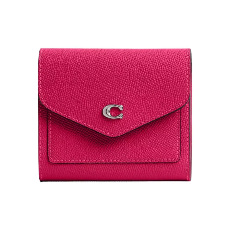 COACH Wyn Cross Grain Leather Wallet Trumpets Women's Dragon Fruit-0