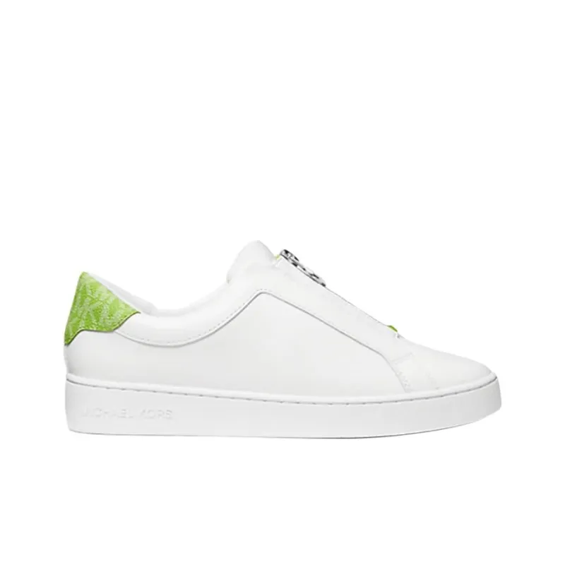 MICHAEL KORS Keaton Low-Top Skateboard Shoes Women's White Green-1