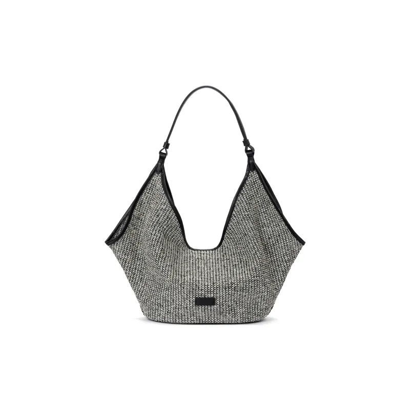 ROBERTA DI CAMERINO Fabric Beach Bag, Woven Handbag, Shoulder Bag Women's Brown/Black-8