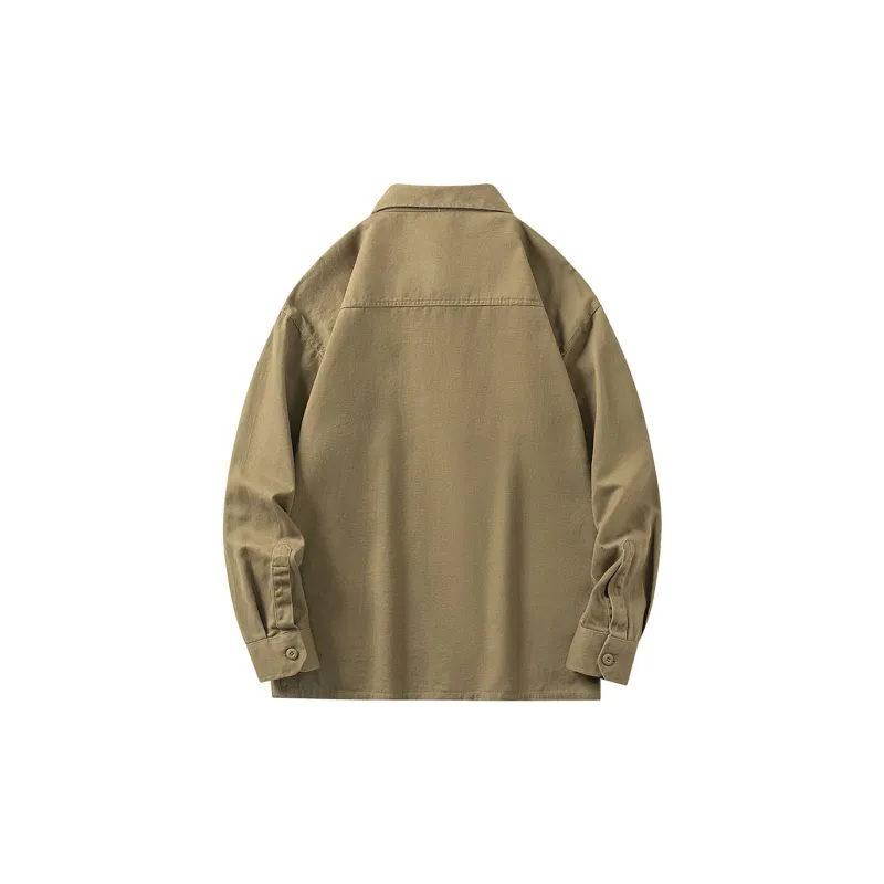 TESTUNG Fashion Minimalist Style 100% Cotton Skin Friendly Square Collar Single Breasted Everyday Commute Shirt Unisex-1