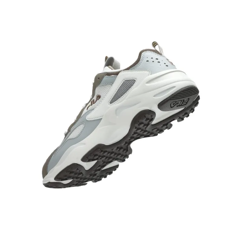 FILA Tracer Abrasion Resistant, Breathable, Lightweight Low Top Casual Shoes Men's Gray White-2