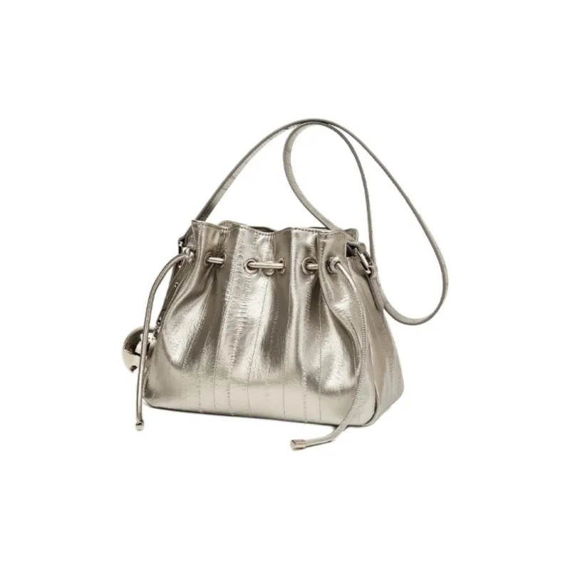 DAPHNE PU Shoulder Bag Medium Size Women's Silver-1