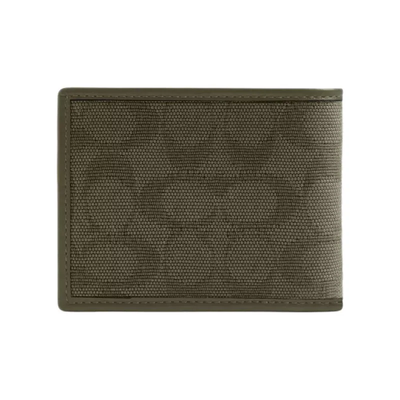 COACH Billfold Wallet Jacquard Canvas Card Holder Card Holder Mini Men's Army Green-1