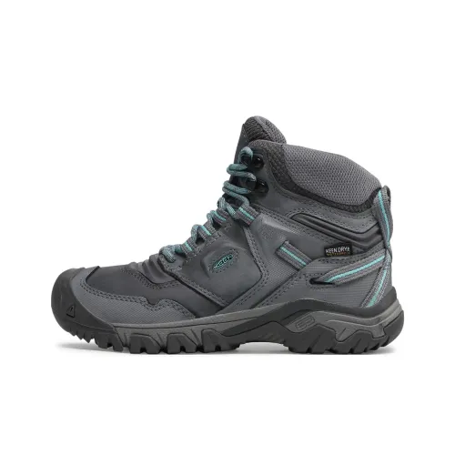 Keen Ridge Flex Outdoor Shoes Women's High-Top Gray/Blue