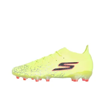 Skechers FG Rubber Long Studs Anti Slip Wear Resistant Soccer Shoes Unisex Yellow Black